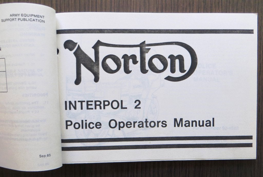 Norton Interpol 2 Police Operators Manual - 1985, Motoren, Verzenden, Overige merken