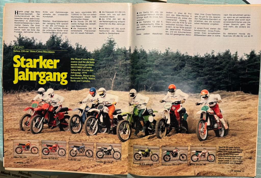 Test 1979 Motorcross modellen 250cc twinshock, Verzenden, Zo goed als nieuw, Motoren