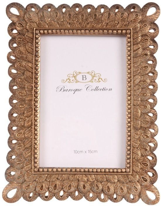 Barokke Fotolijst Goud - 10x15 cm - Resin, Kunststof, Met sierrand, Nieuw, Ophalen of Verzenden