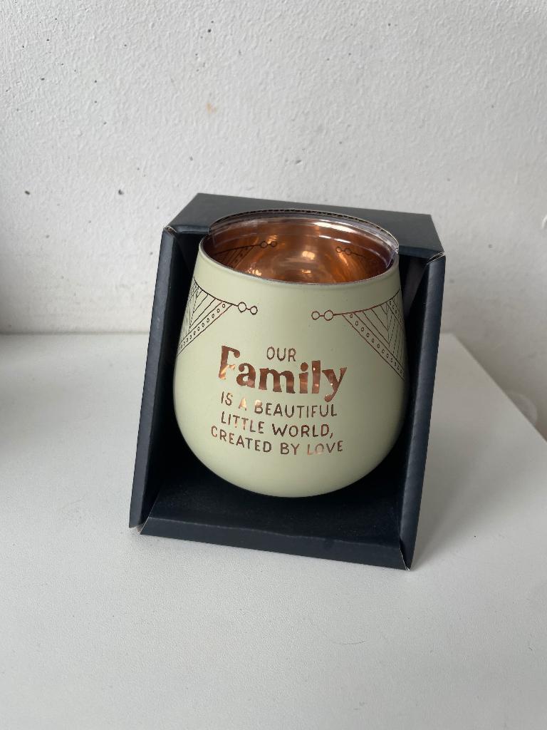 Kaarshouder family green - rose gold, Overige materialen, Nieuw, Ophalen of Verzenden, Groen