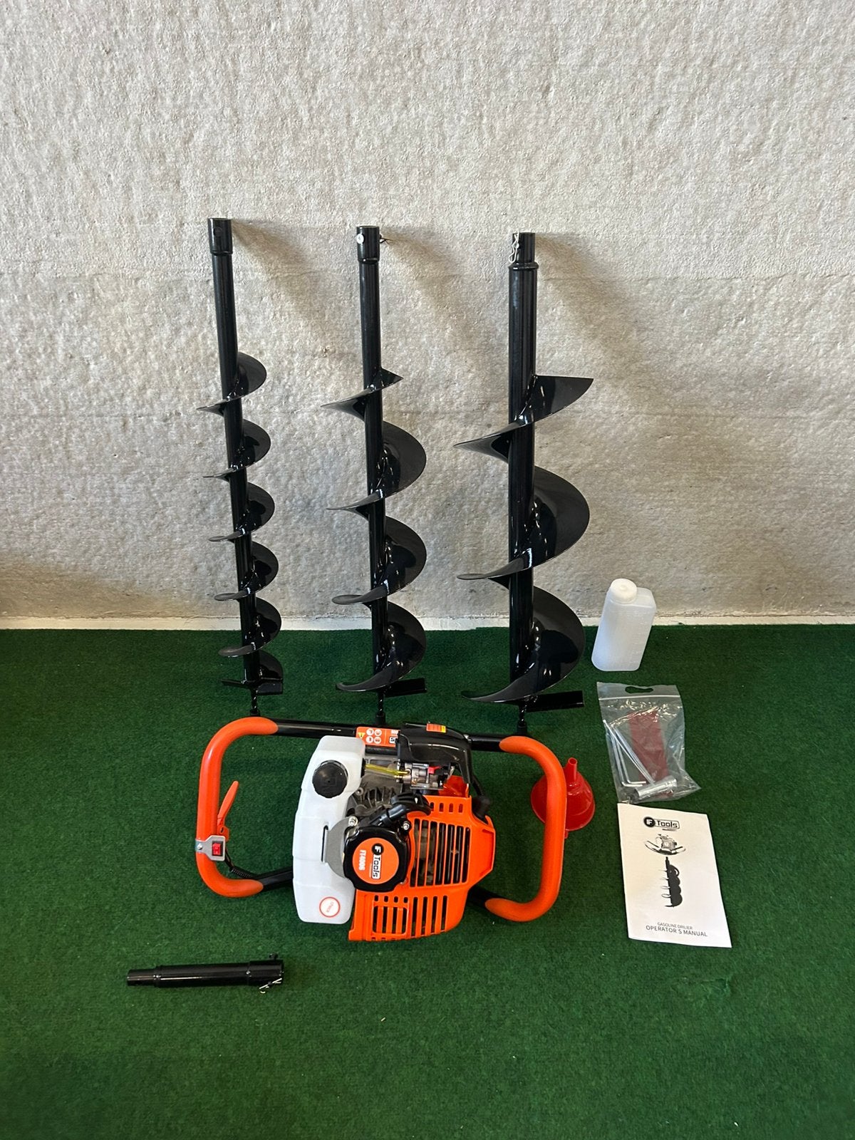 Nieuwe professionele 2-takt benzine grondboor met 3 boren, Ophalen, Grondboor, F tools, Nieuw