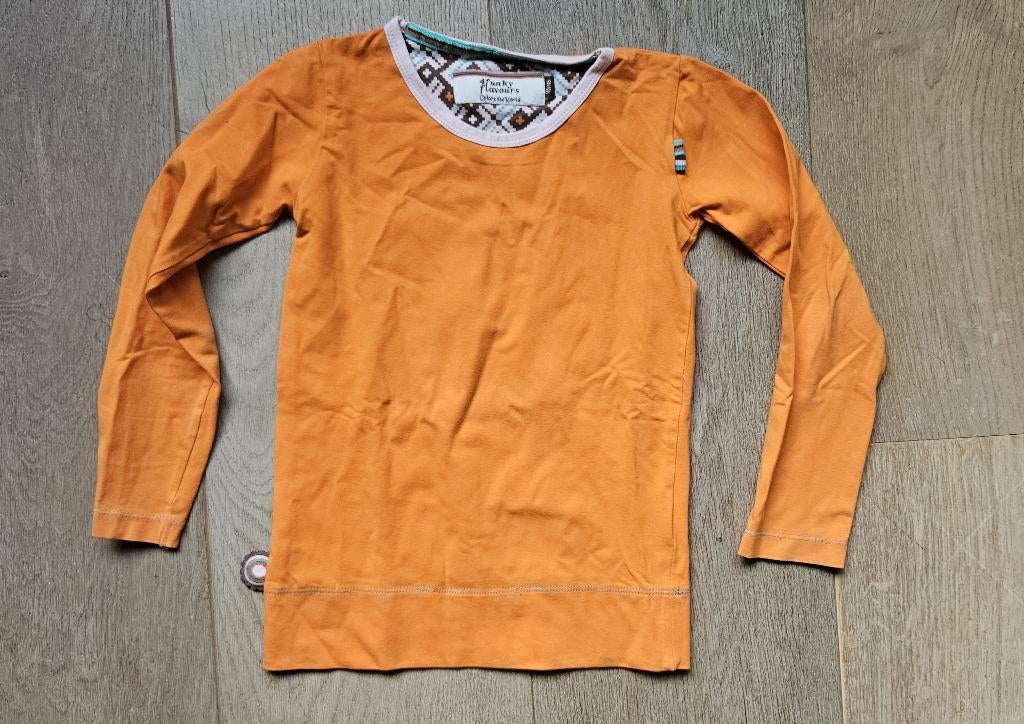 Oranje shirt 4FUNKY FLAVOURS 110 - 116, Meisje, Ophalen of Verzenden, Zo goed als nieuw, Shirt of Longsleeve