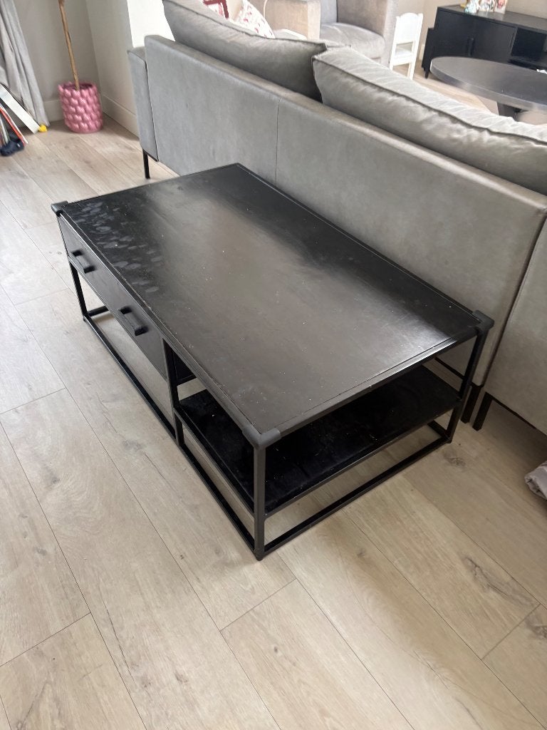 Salontafel zwart, Huis en Inrichting, Tafels | Salontafels, Gebruikt, 5 – 50, 50 tot 100 cm, 100 tot 150 cm, Rechthoekig, Ophalen