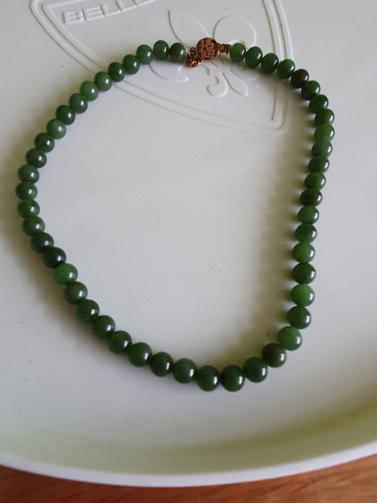 oude jade ketting, Ophalen of Verzenden, Overige materialen, Ketting, Met edelsteen
