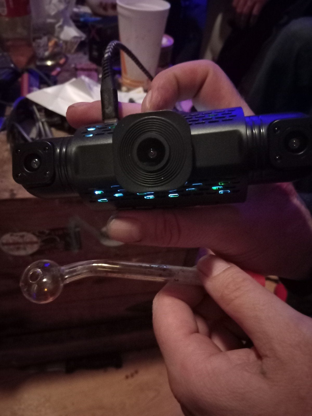 Dashcam met 3 camera's, Auto diversen, Ophalen of Verzenden, Zo goed als nieuw