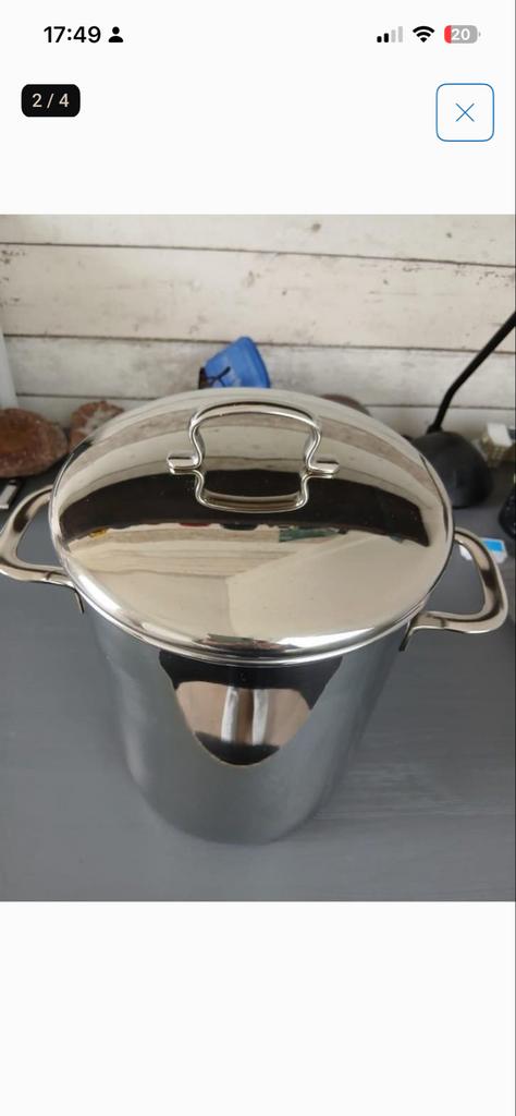 RVS Aspergepan met inzet en deksel, Ophalen of Verzenden, Zo goed als nieuw, Rvs, Kookpan of Snelkookpan