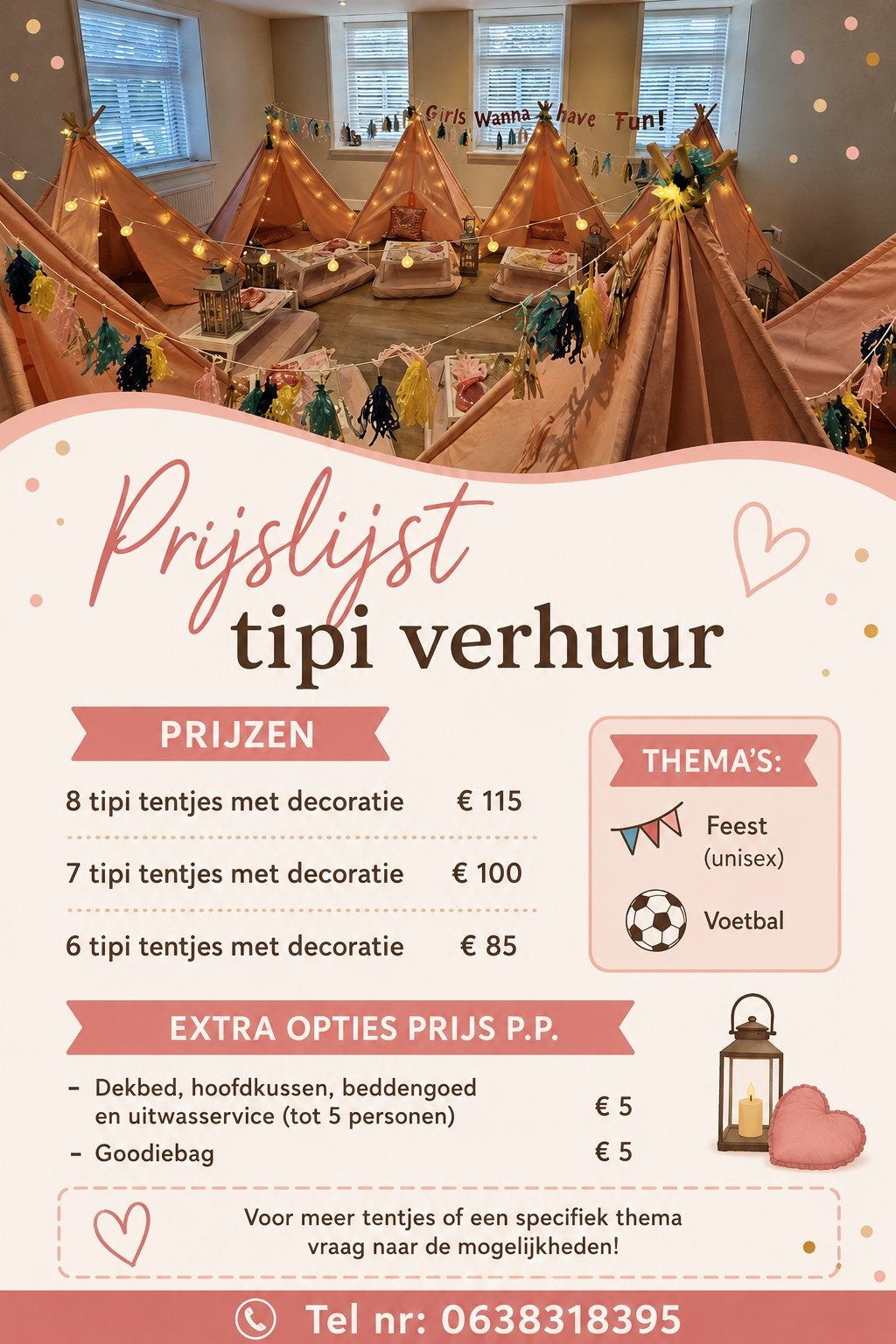 Tipi tentjes te huur, Eén persoon