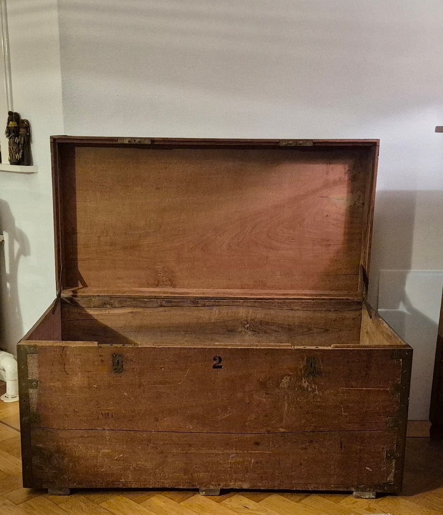 stevige scheepskist massief hout, Huis en Inrichting, Woonaccessoires | Kisten, Ophalen, Gebruikt, 100 tot 150 cm, 5 – 50