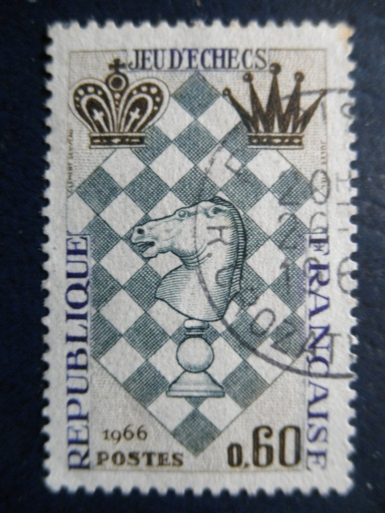 Postzegels Frankrijk 1966 schaken - cw. € 0,50., Ophalen of Verzenden, Gestempeld