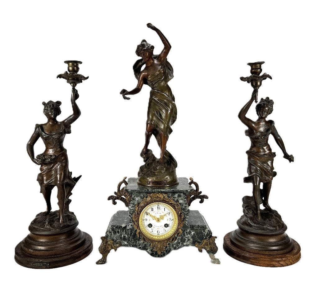634. Klokstel, Charles Ruchot – Art Nouveau, ca. 1900