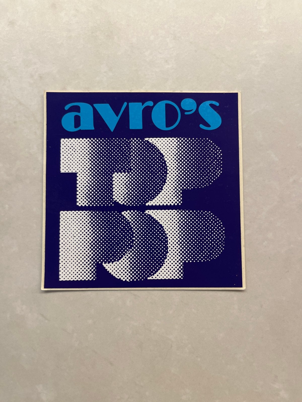 Vintage AVRO's TopPop Sticker - Jaren '70 Televisie, Ophalen of Verzenden, Gebruikt, Film, Tv of Omroep