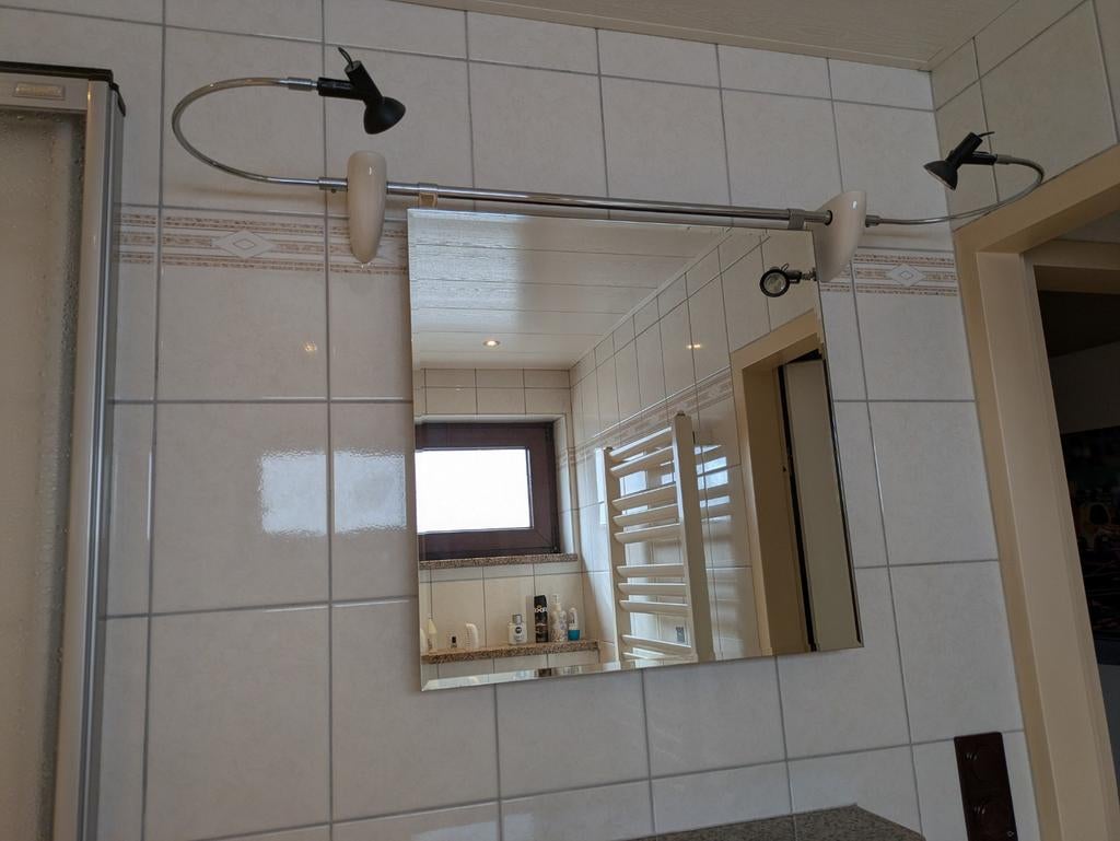 Wastafel spiegel 60x60, sphinx onyx rondo, Ophalen, Zo goed als nieuw