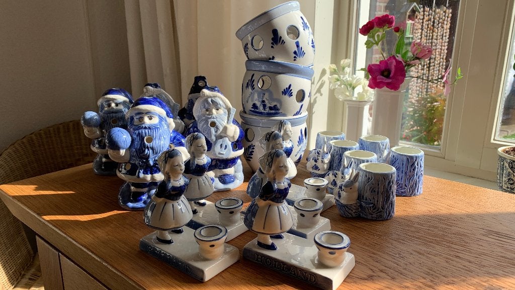 NIEUW: Grote partij Delfts blauw stijl decoratie (286-delig), Ophalen, Nieuw