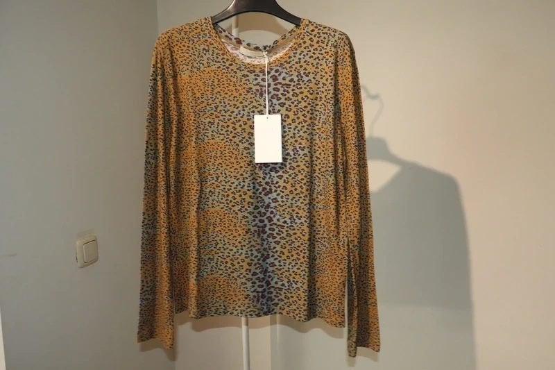 Ulla Johnson shirt lange mouwen mooie print koele tinten L, Maat 38/40 (M), Zo goed als nieuw, Lange mouw, Ulla Johnson