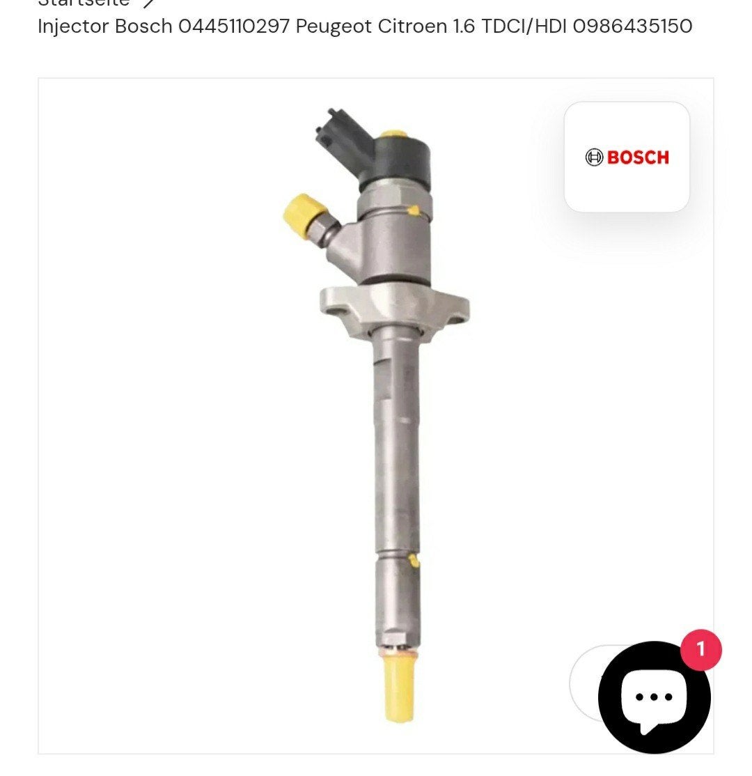 Injector Bosch 0445110297 Peugeot Citroen 1.6 TDCI/HDI, Ophalen of Verzenden