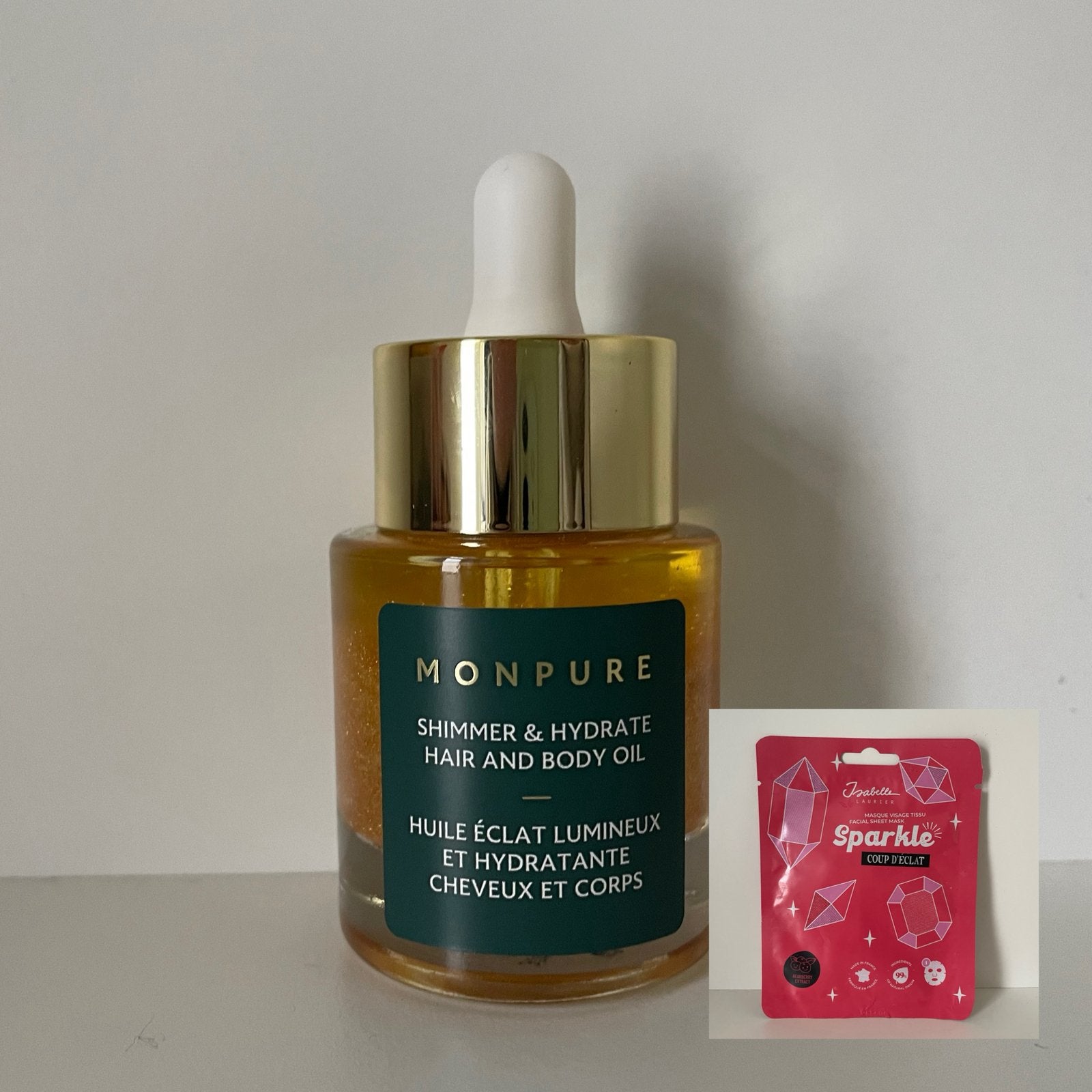 Nieuw Monpure hair and body oil + gratis gezichtsmasker, Sieraden, Tassen en Uiterlijk, Ophalen of Verzenden, Nieuw, Bodylotion, Crème of Olie