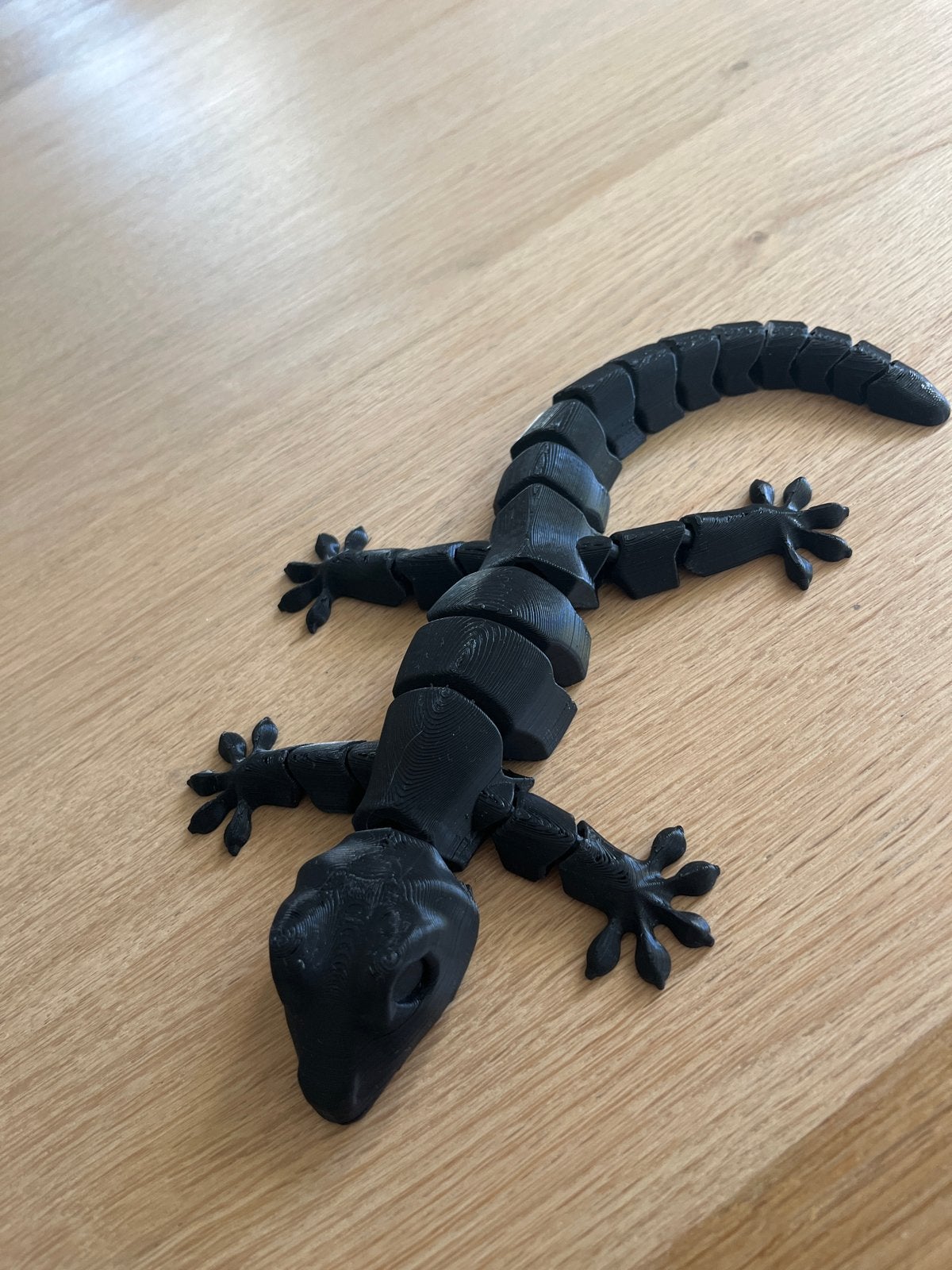 3D Geprinte Gekko - Flexibel en Zwart, Zwart, Overige typen, Dieren, Nieuw