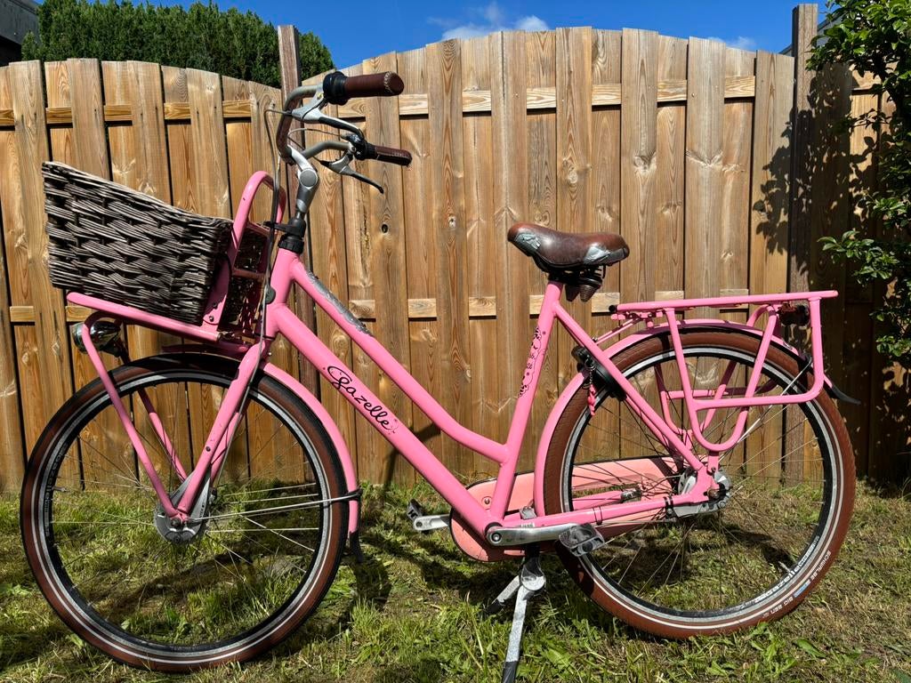 Gazelle Miss Grace roze – retro damesfiets met mandje, Fietsen en Brommers, Fietsen | Dames | Damesfietsen, Ophalen, Gebruikt