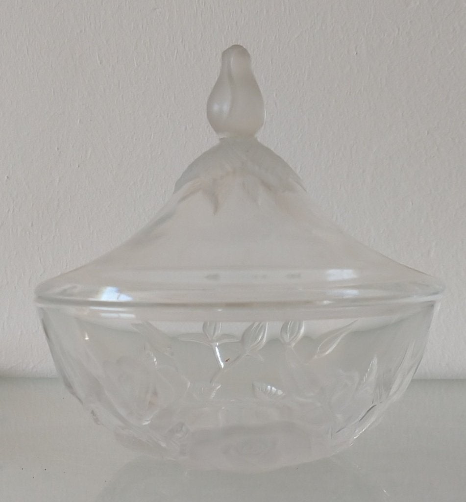 vintage bonbonniere / snoeppot kristalglas, volgnr 51, Antiek en Kunst, Antiek | Glas en Kristal, Ophalen of Verzenden