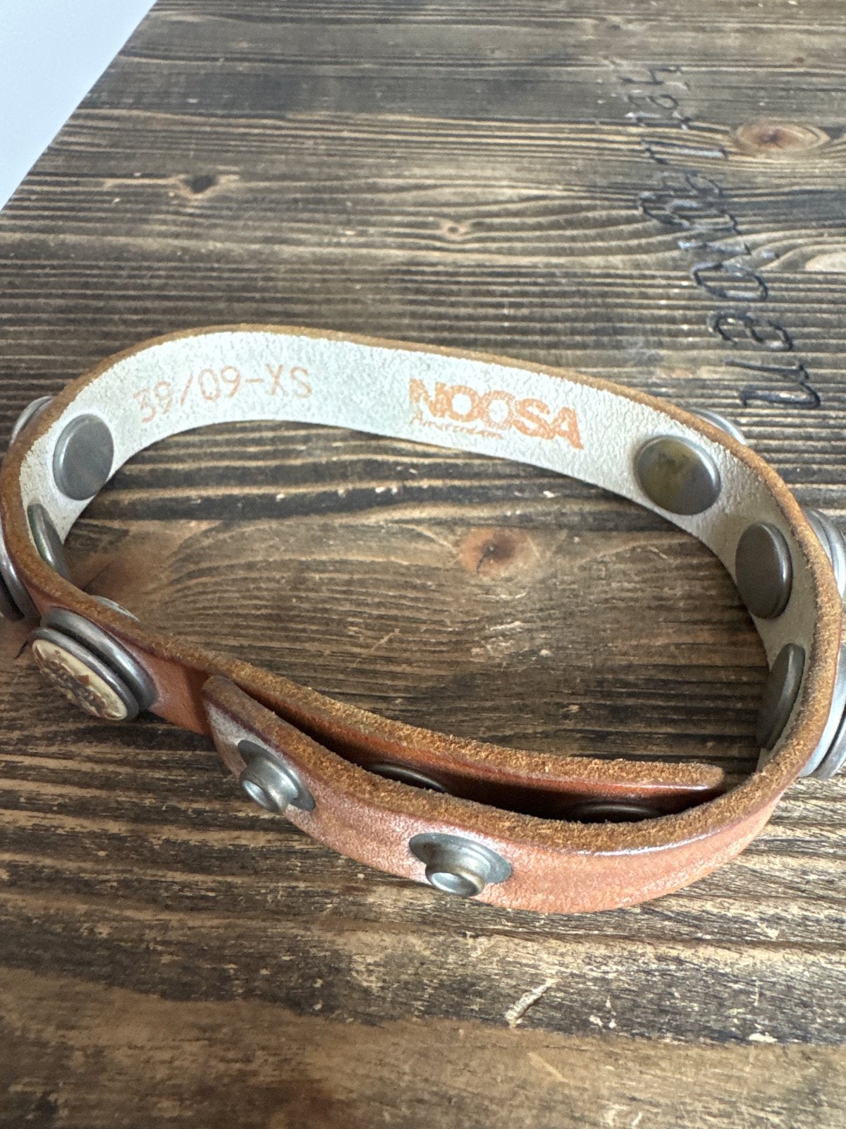 Noosa Amsterdam armband bruin leer met drukknopen XS, Gebruikt, Bruin, Leer, Ophalen of Verzenden