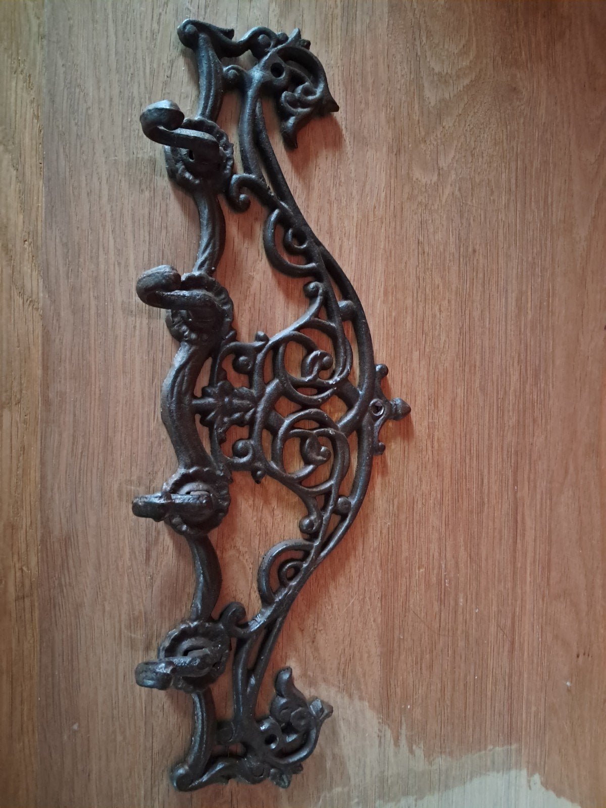 Antieke gietijzeren wandgarderobe / kapstokje, Ophalen of Verzenden