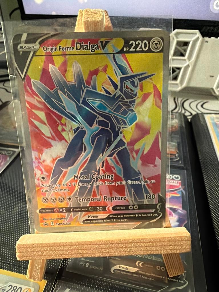 Origin Forme Dialga V Pokémon Kaart (SWSH255), Ophalen of Verzenden, Zo goed als nieuw, Losse kaart