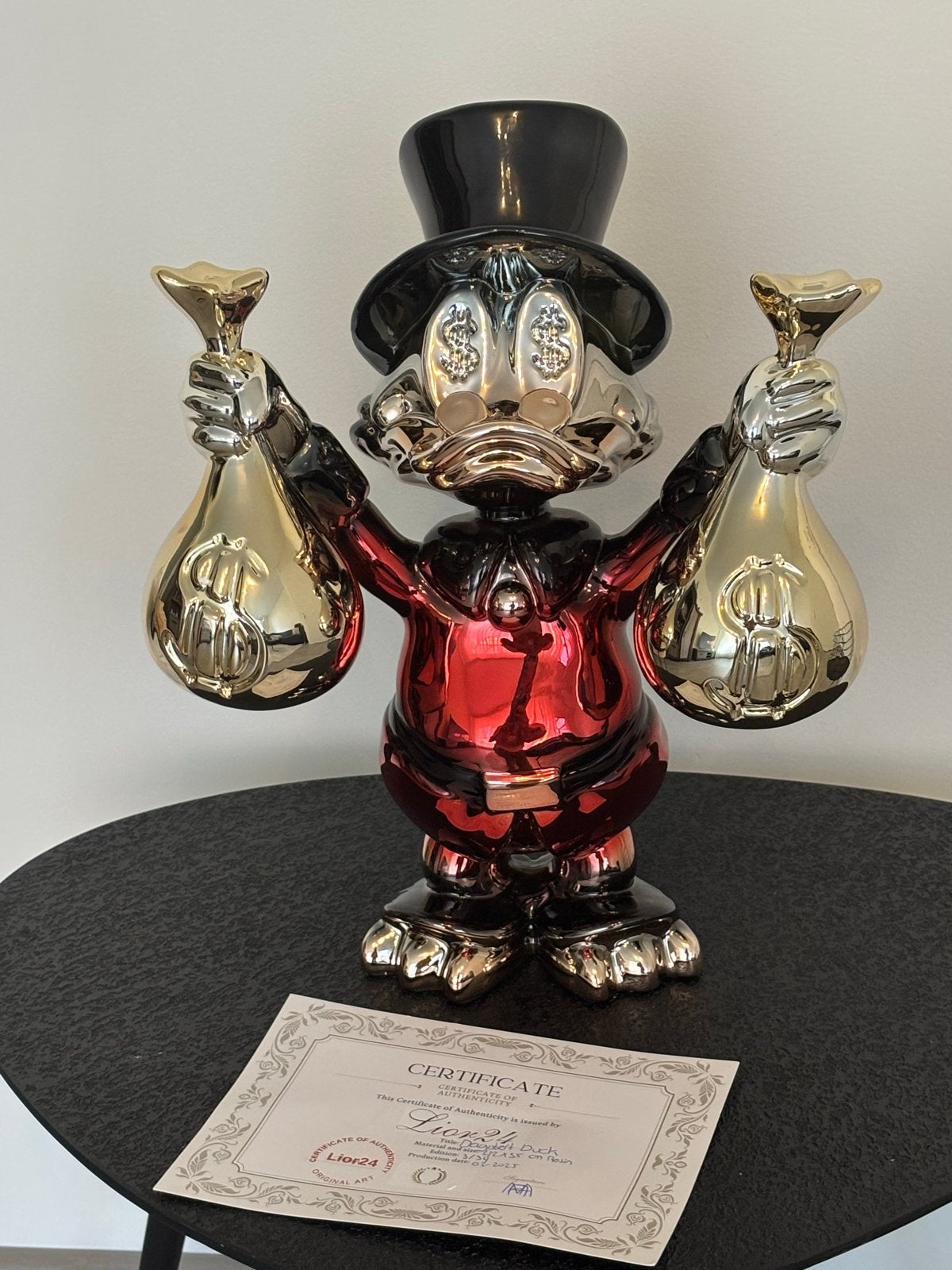 Dagobert Duck Beeld - Lior24 - Limited Edition, Overige onderwerpen, Kunststof, Ophalen of Verzenden, Handgemaakt