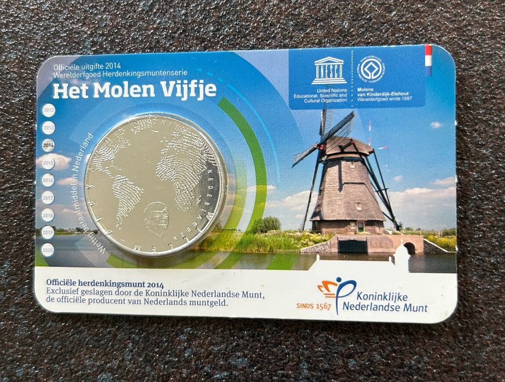 Het Molen Vijfje, Postzegels en Munten, Koningin Beatrix, Zilver, Euro's, Ophalen of Verzenden