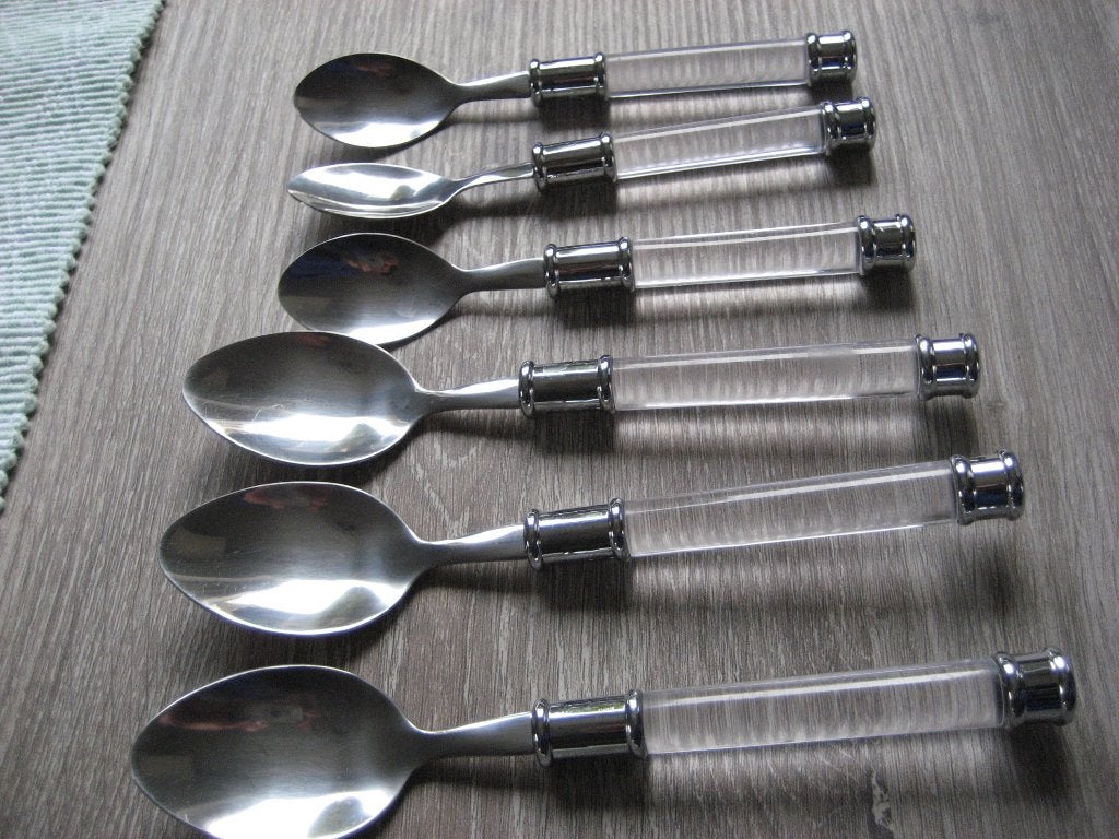 6 (3+3) Lepels 20 cm en lepels 17,5 cm amuse set, Ophalen of Verzenden, Zo goed als nieuw, Overige materialen