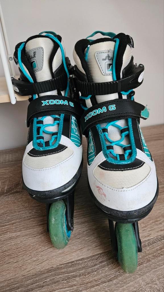 Stuf Xoom 6 inline skates, wit met turquoise, Overige merken, Kinderen, Ophalen of Verzenden, Inline skates 4 wielen