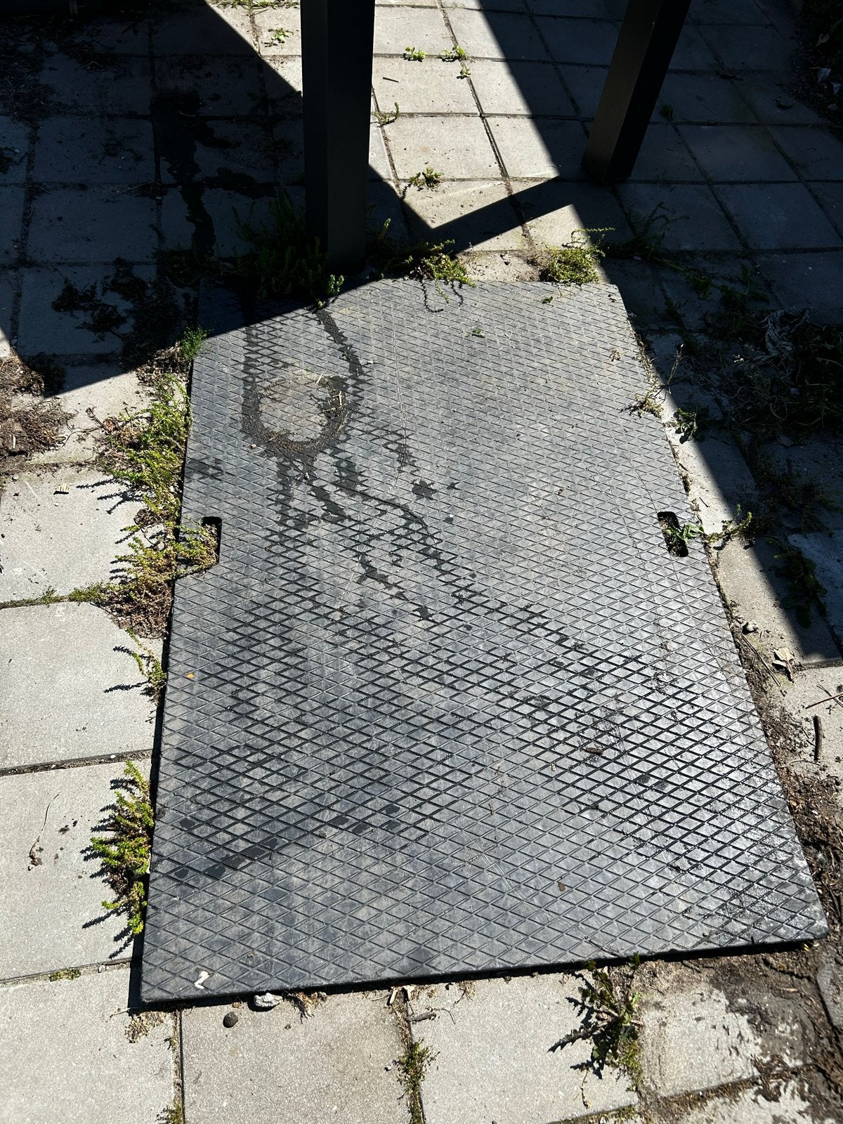 Rubber oprijplaat / rijplaat 1x1.5m, Ophalen of Verzenden, Gebruikt