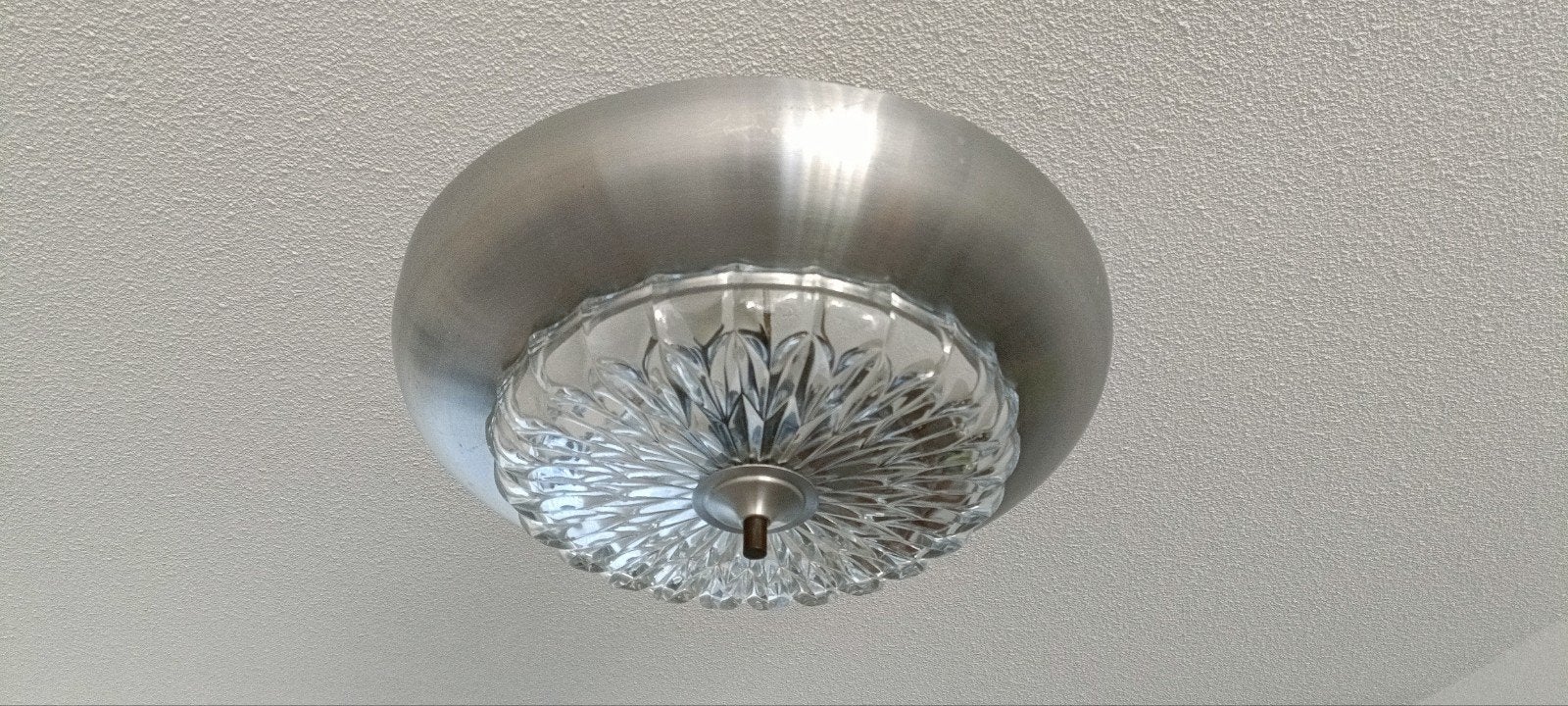 Vintage Plafondlamp met Glazen Details en Metalen Behuizing, Ophalen