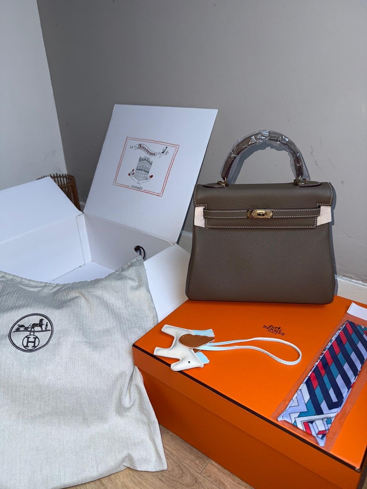 Hermes Kelly Bag Nieuw in Doos (zimmermann maje sandro jurk, Ophalen of Verzenden, Nieuw, Bruin, Handtas