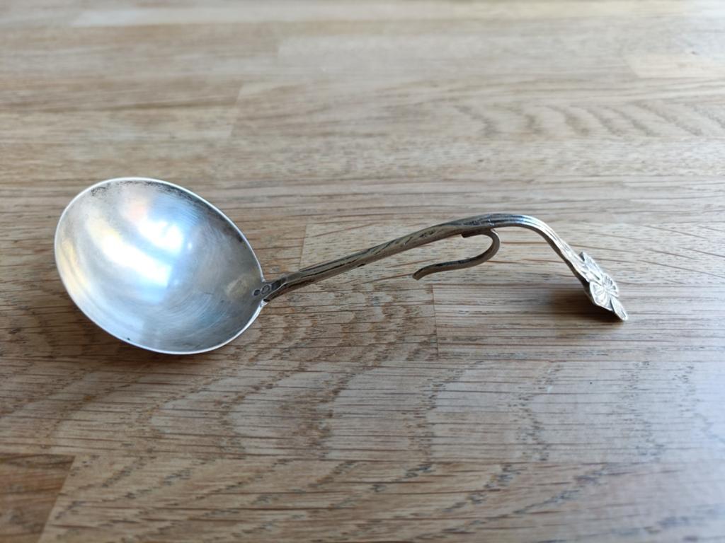 Antieke zilveren roomlepel, Ophalen of Verzenden