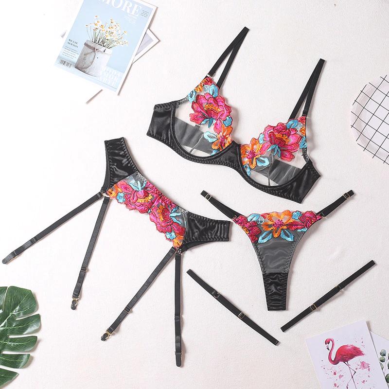 Zwart doorzichtig lingerie setje string bh jarretels sexy, Kleding | Dames, Verzenden, Zwart, Setje