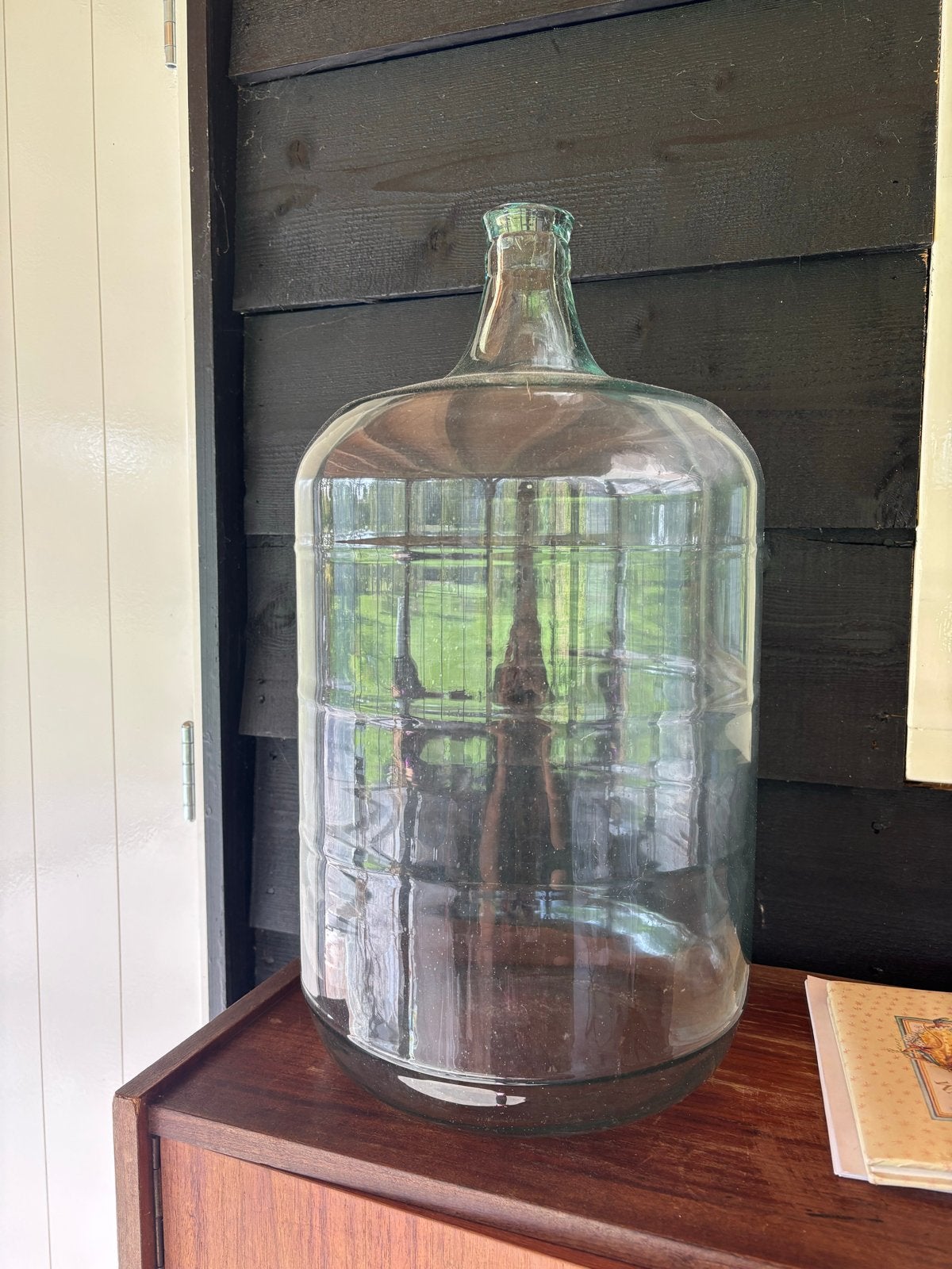 Grote glazen fles / mandfles, Ophalen