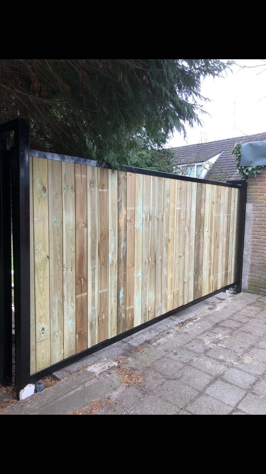 Houten schuifpoort en draaipoorten op maat gemaakt, Tuin en Terras, Tuinhekken en Hekwerk, Nieuw, Tuinhek, Hout, Ophalen