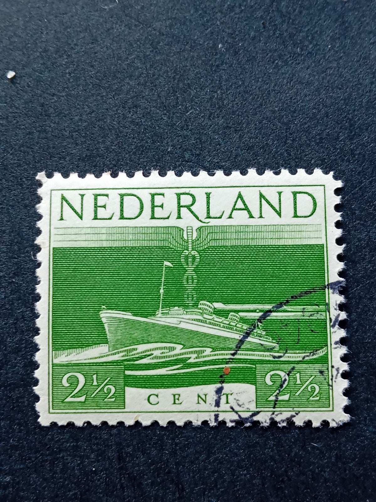 Nederland postzegel 2,5 cent schip gestempeld, Postzegels en Munten, Ophalen of Verzenden, T/m 1940, Gestempeld