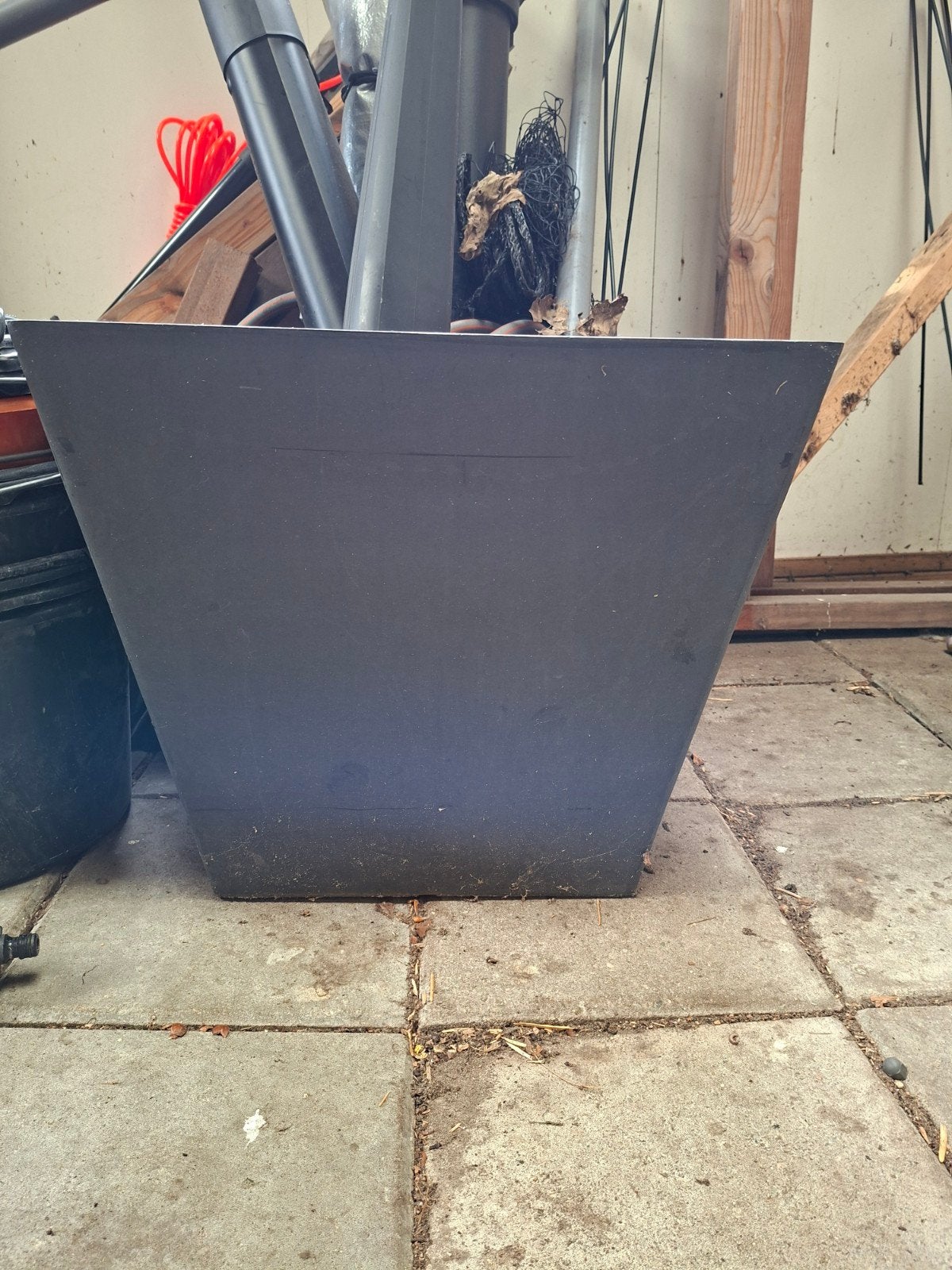 2 Ecopots Rotterdam 50 - Antraciet, Tuin en Terras, Bloempotten, Ophalen, Kunststof, Gebruikt, 40 cm of meer