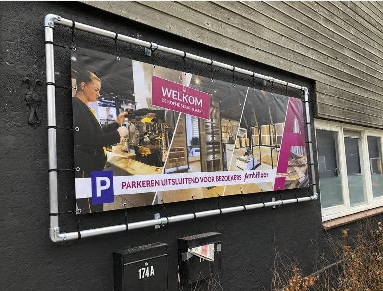 Reclame Wand Spandoek Frame 320X170CM 32X Spanelastieken, Ophalen, Zo goed als nieuw, Reclamebord