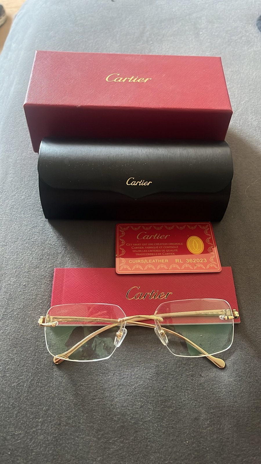 Cartier bril met blauwe gloed - Nooit gedragen, Overige merken, Blauw, Nieuw, Ophalen of Verzenden