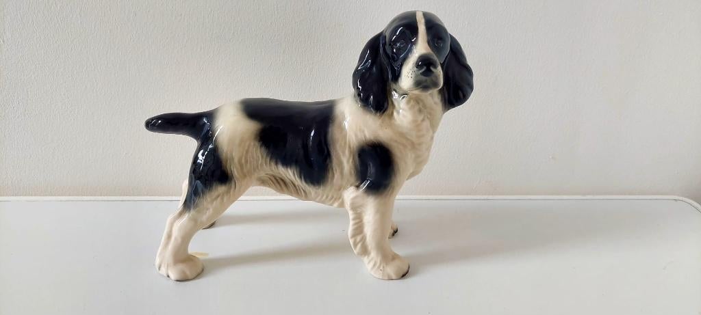 Vintage Cocker Spaniel honden beeld porselein 20 x 23 cm, Verzamelen, Beelden en Beeldjes, Zo goed als nieuw, Dier, Ophalen of Verzenden