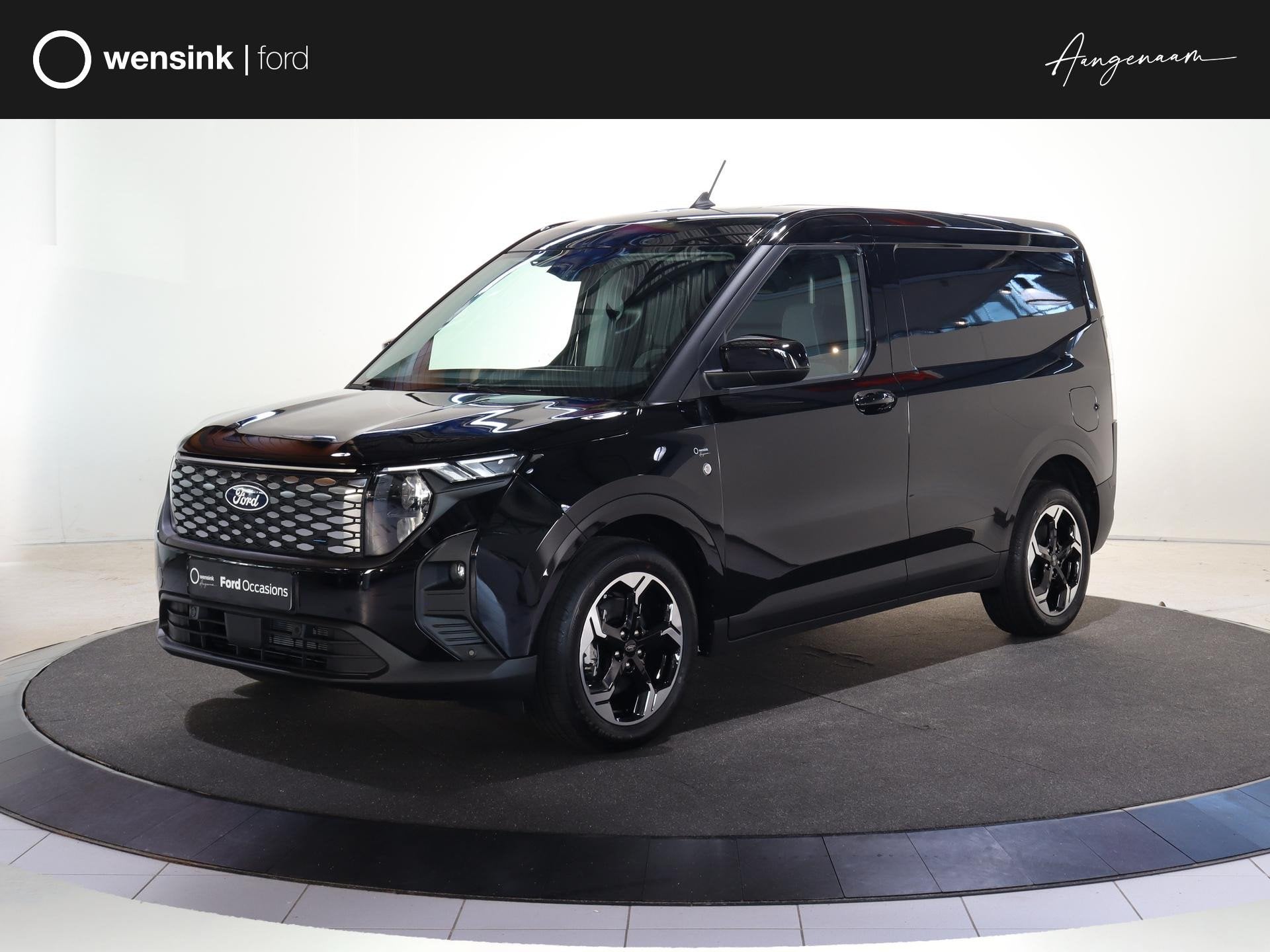 Ford E-Transit Courier Limited 46 kWh 136pk! 17'' LICHTMETAL, 324 km, Zwart, 1524 kg, Nieuw