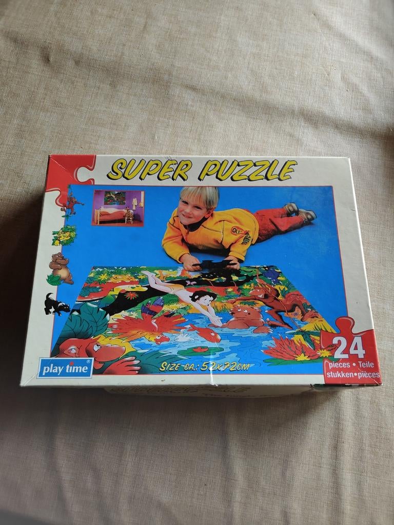 Vintage Super Puzzle The Jungle Book - 24 stukjes, Ophalen of Verzenden, 10 tot 50 stukjes, Gebruikt, 2 tot 4 jaar