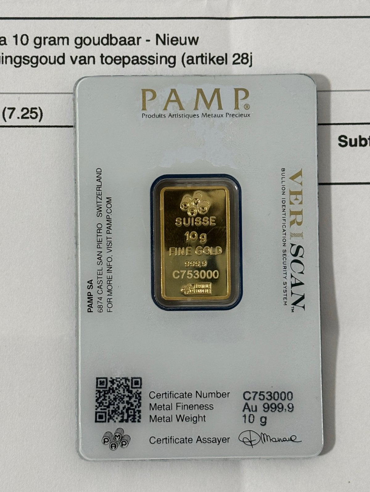 PAMP Suisse Lady Fortuna 10 gram goud 999,9  Nieuw – factuur, Ophalen of Verzenden, Goud