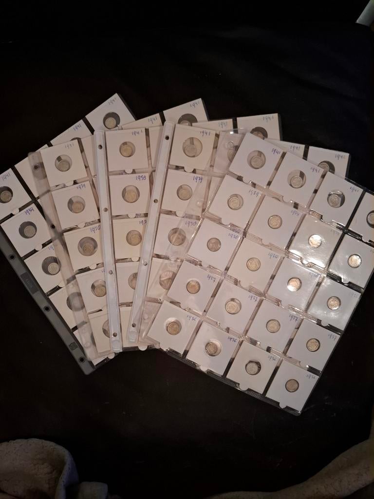 Leuk lot van 100 zilveren dubbeltjes., Setje, Zilver, Ophalen of Verzenden, 10 cent