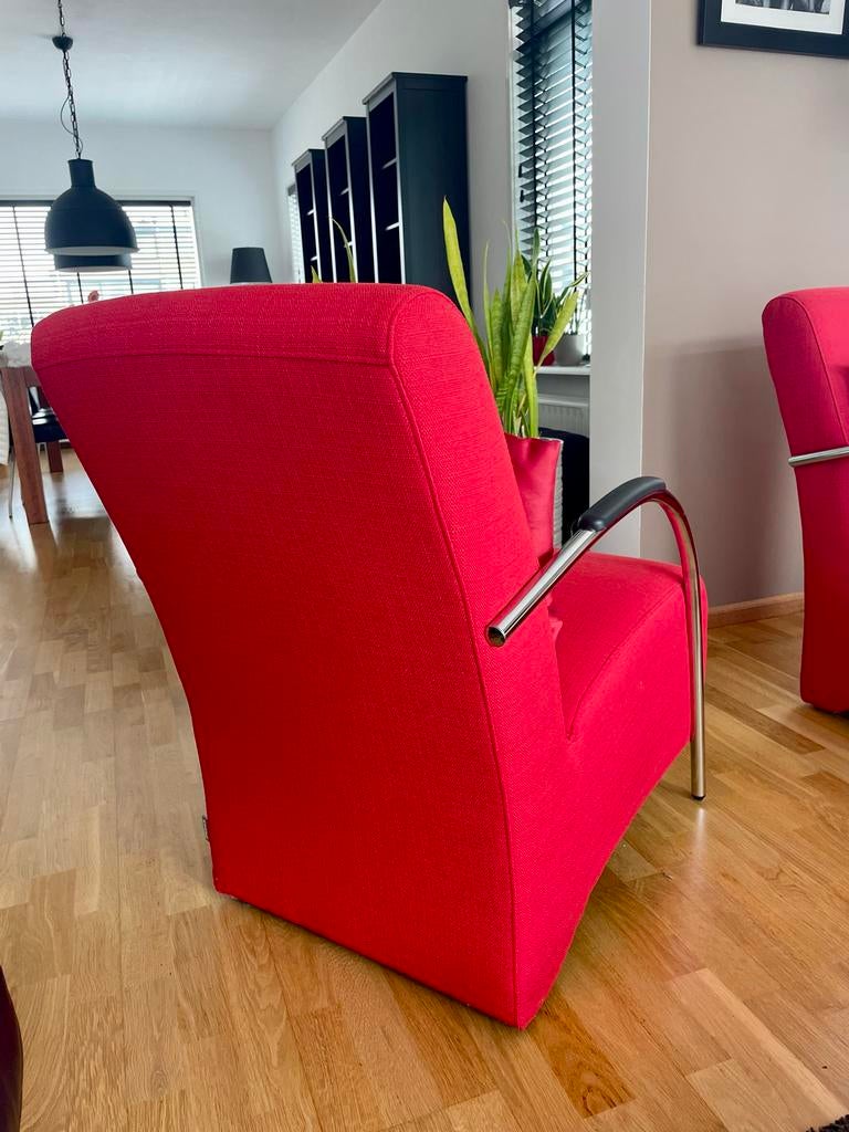 2 moderne Wood stoelen in goede staat, Huis en Inrichting, Fauteuils, Ophalen, Minder dan 75 cm, Zo goed als nieuw, 50 tot 75 cm