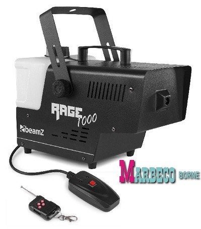 Rookmachine, Smoke machine, 1000watt, Afstandsbed, Rage1000, Info@marbeco.com, Rookmachine, Nieuw, BeamZ