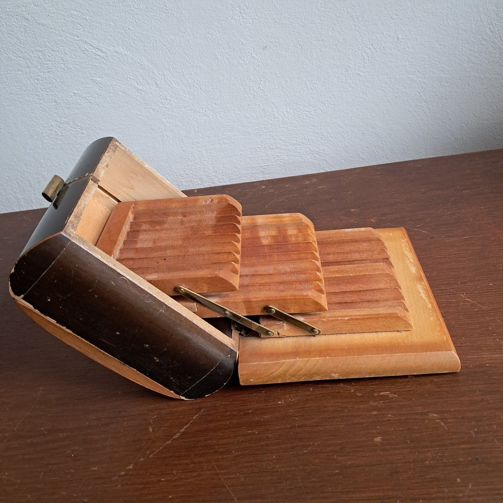 Vintage Houten Sigarettenhouder - Art Deco Stijl, Ophalen of Verzenden