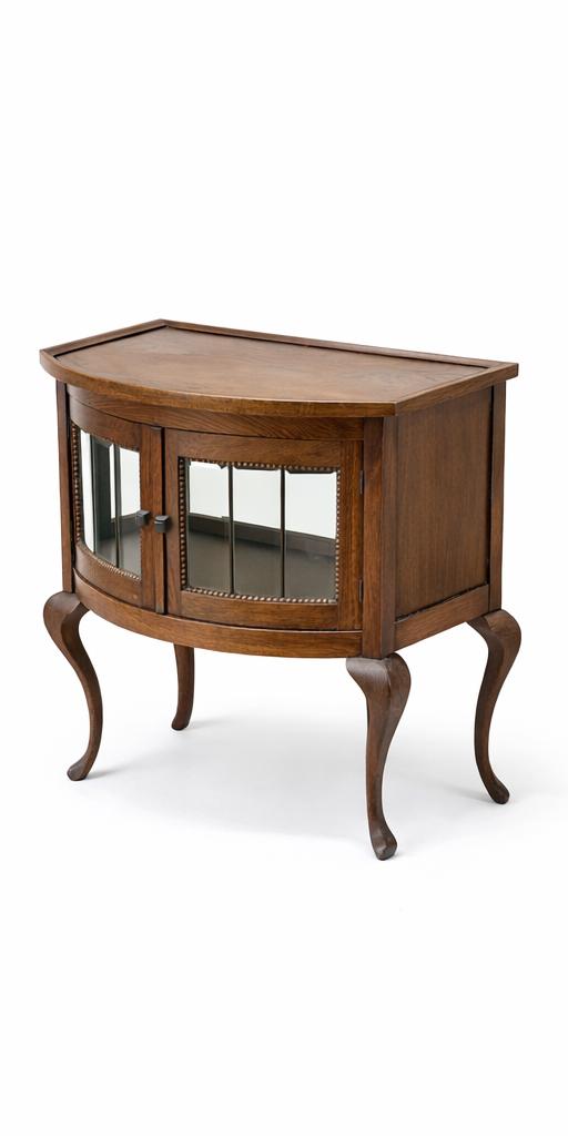 Antieke vintage drankenkast theekastje met glazen deuren, Antiek en Kunst, Ophalen